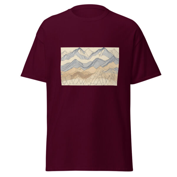 Klassisches Unisex T-Shirt Alpendiagramm blau sand