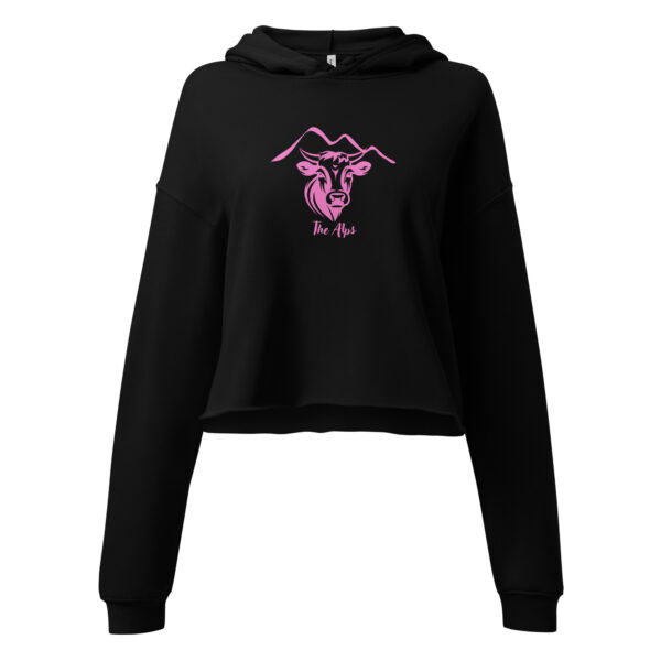 Crop-Hoodie Kuhkopf pink