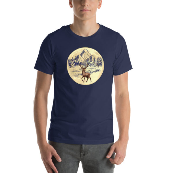 Unisex-T-Shirt Hirsch Mond