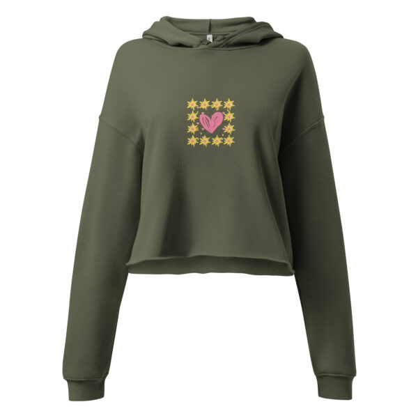 Crop-Hoodie Blumiges Alpenherz